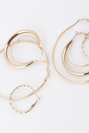 Mixed Hoop Earrings Set 5JAD10